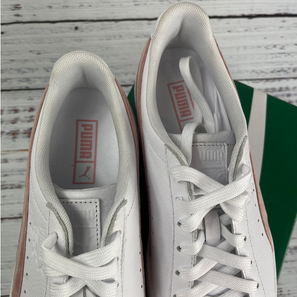 Puma Women's Clyde Bridal Rose Sneakers White Size 10 - Picture 3 of 8